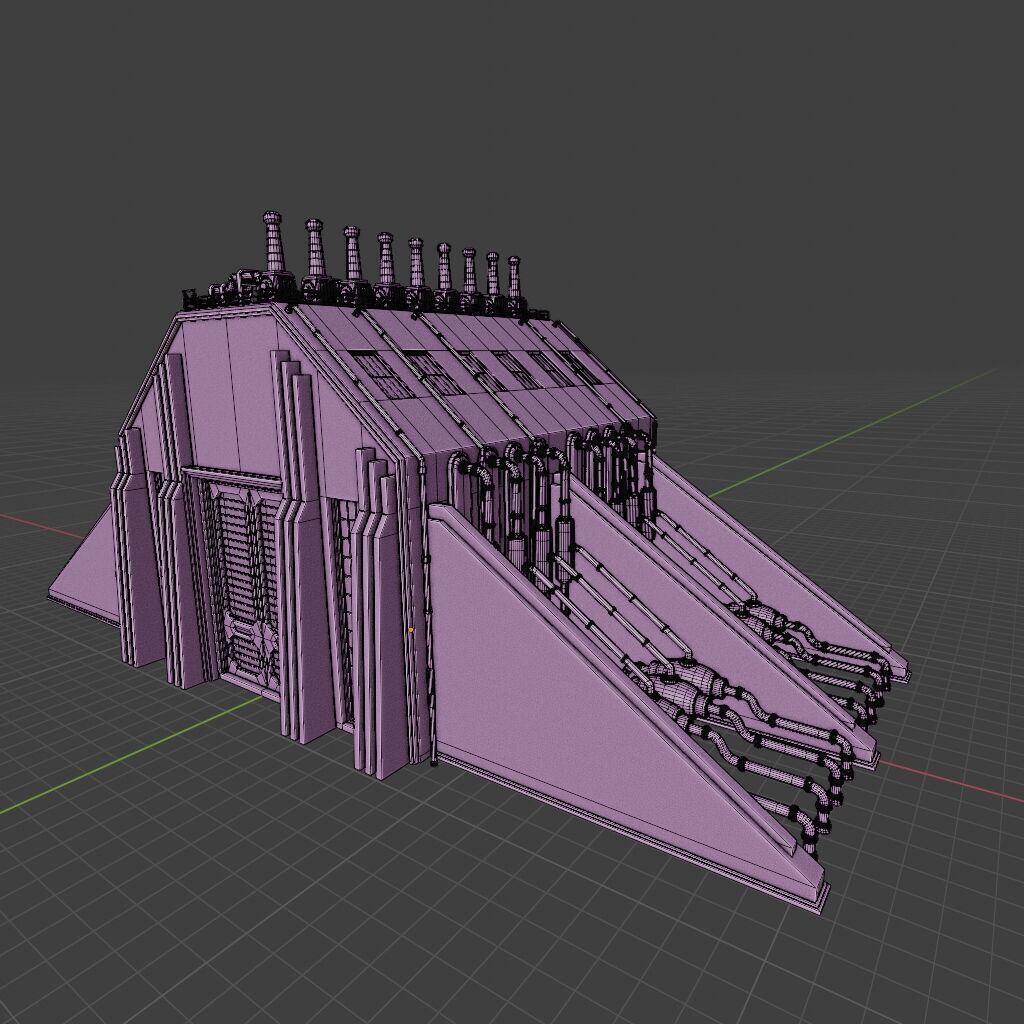 INDUSTRIAL SCIFI BUILDING DEMO SET FILE Low-poly 3D model_28