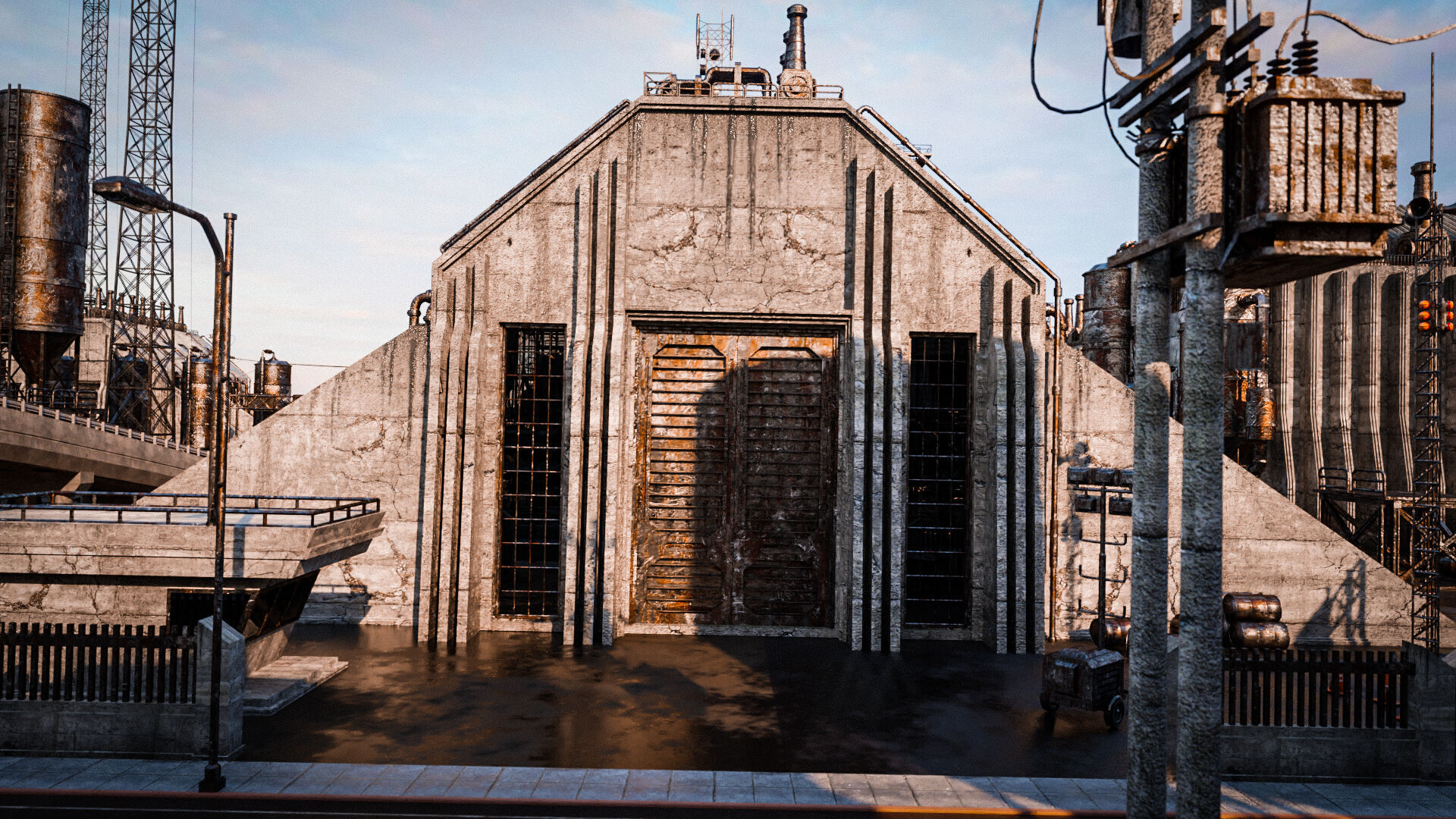 INDUSTRIAL SCIFI BUILDING DEMO SET FILE Low-poly 3D model_7