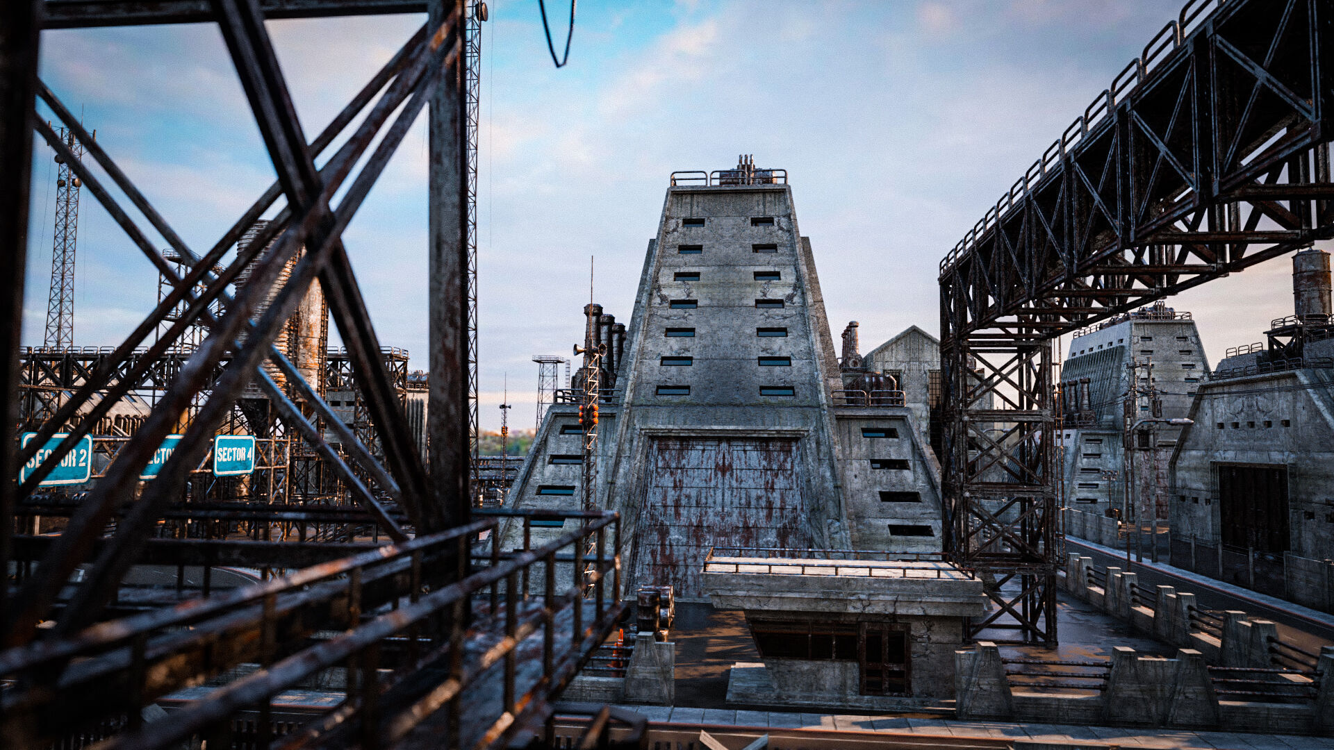 INDUSTRIAL SCIFI BUILDING DEMO SET FILE Low-poly 3D model_10