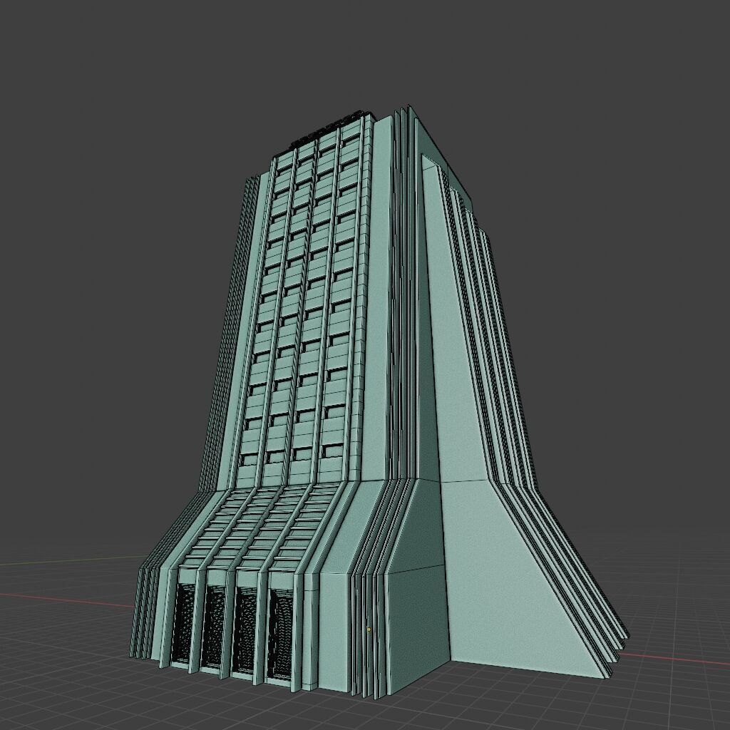 INDUSTRIAL SCIFI BUILDING DEMO SET FILE Low-poly 3D model_32