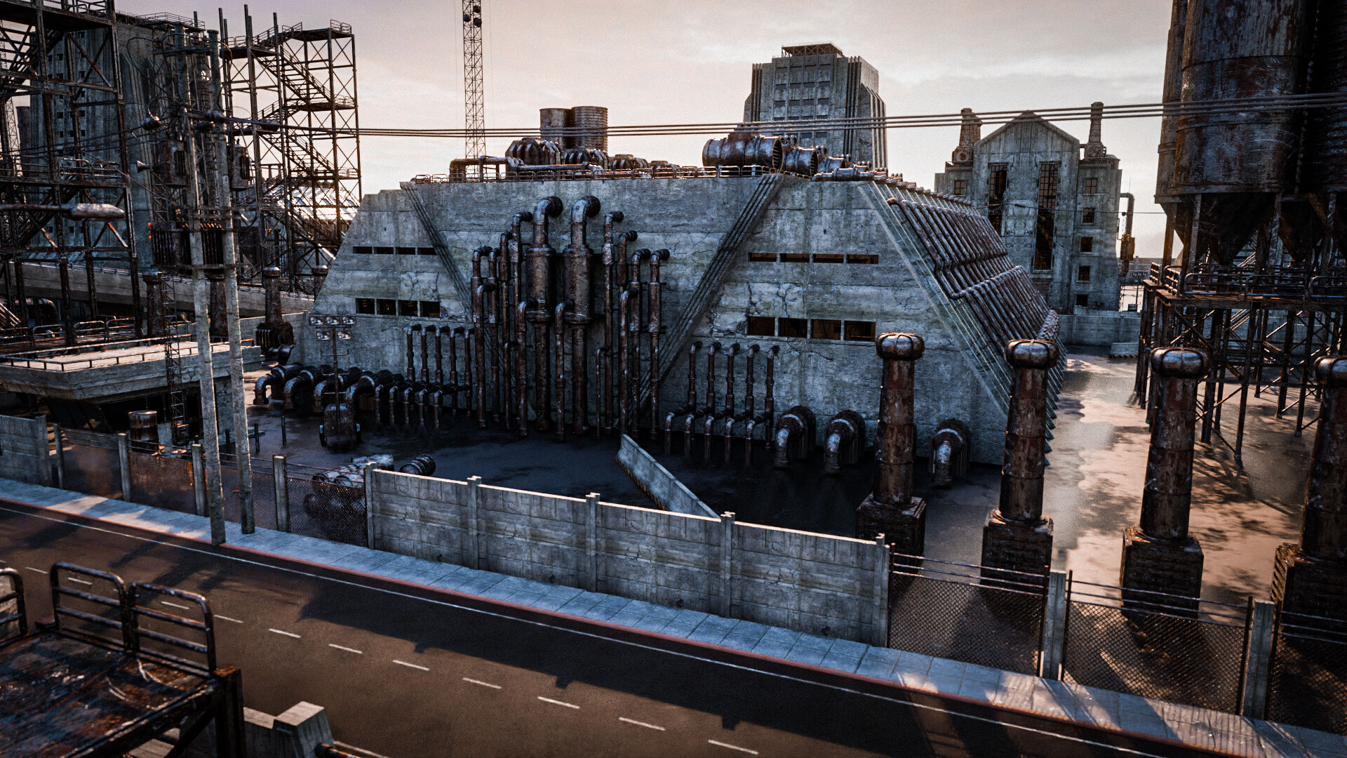 INDUSTRIAL SCIFI BUILDING DEMO SET FILE Low-poly 3D model_18