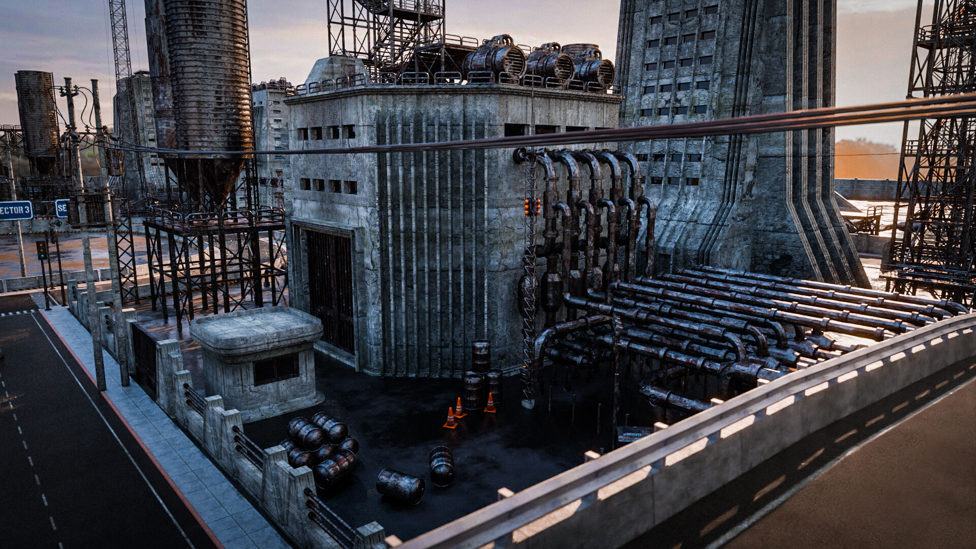 INDUSTRIAL SCIFI BUILDING DEMO SET FILE Low-poly 3D model_13