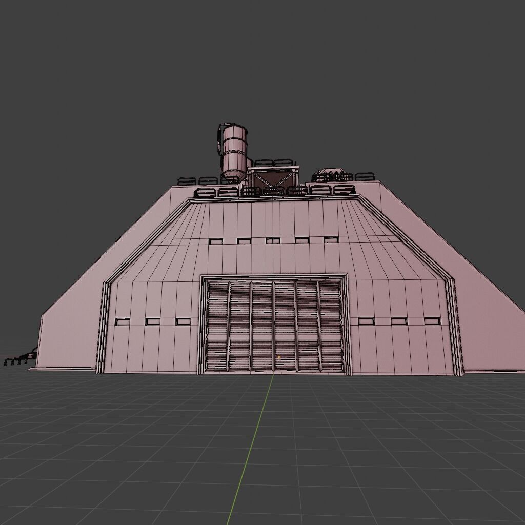 INDUSTRIAL SCIFI BUILDING DEMO SET FILE Low-poly 3D model_30