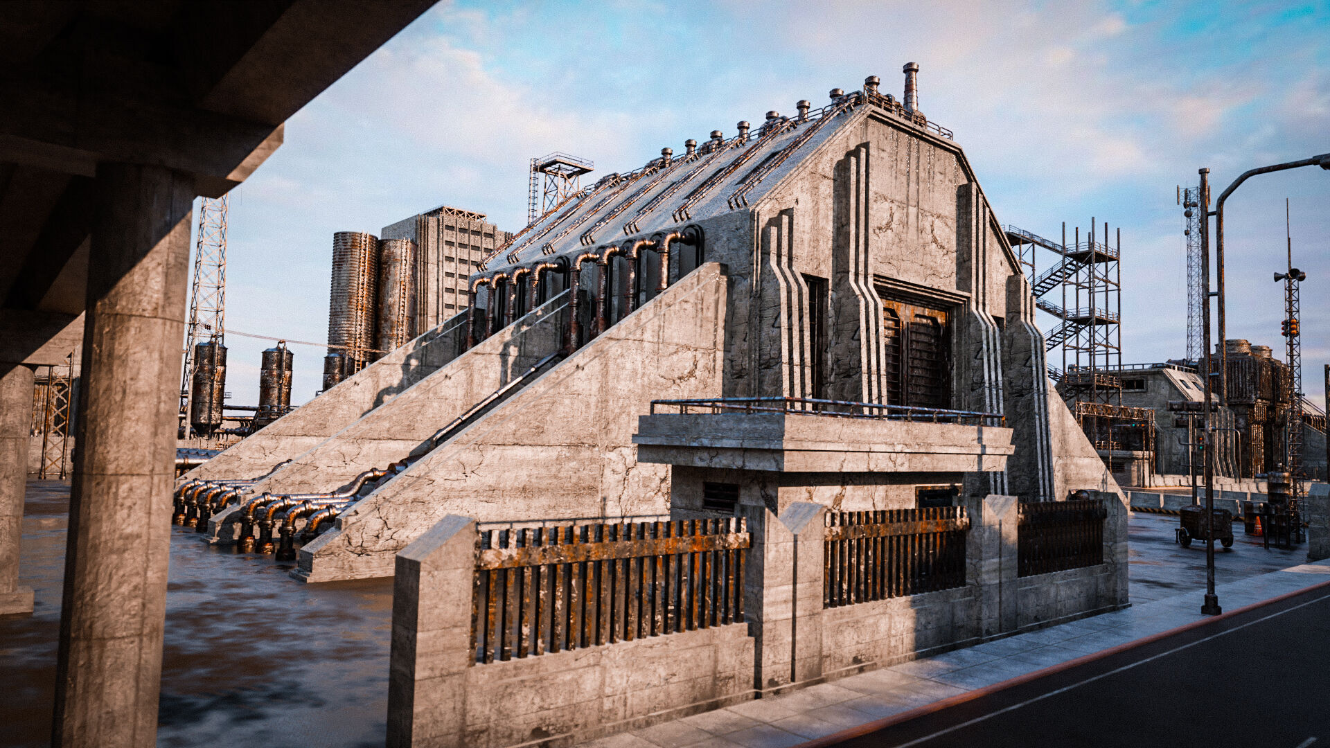 INDUSTRIAL SCIFI BUILDING DEMO SET FILE Low-poly 3D model_8