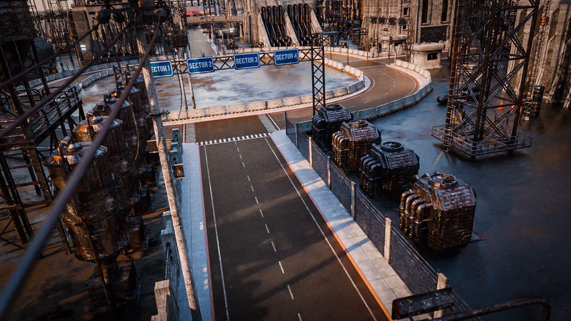 INDUSTRIAL SCIFI BUILDING DEMO SET FILE Low-poly 3D model_3