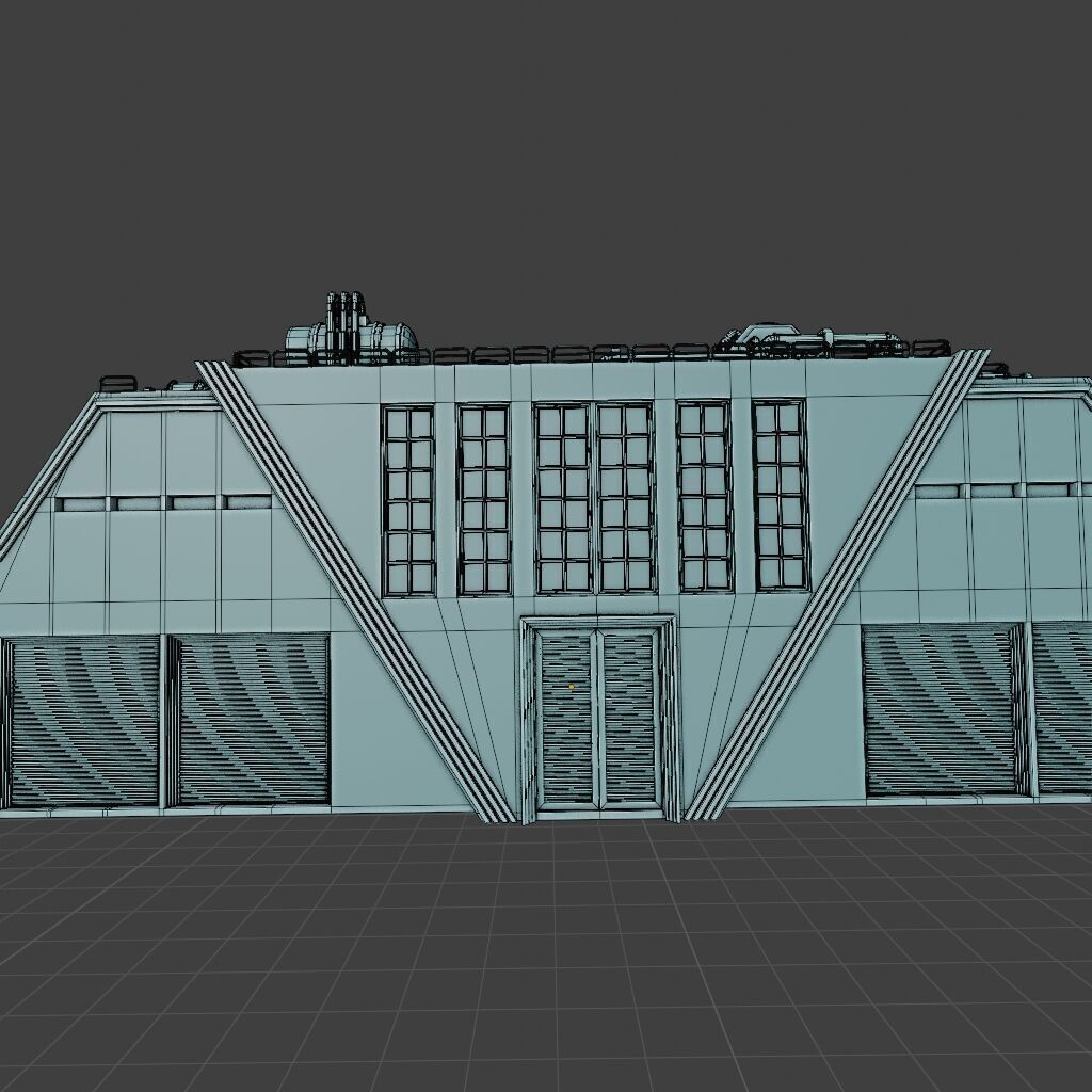 INDUSTRIAL SCIFI BUILDING DEMO SET FILE Low-poly 3D model_33