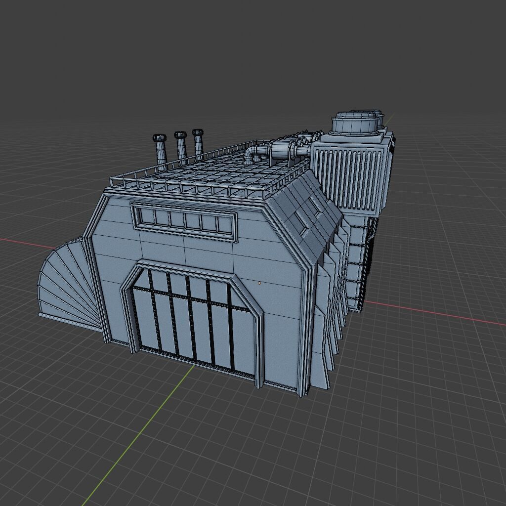 INDUSTRIAL SCIFI BUILDING DEMO SET FILE Low-poly 3D model_26