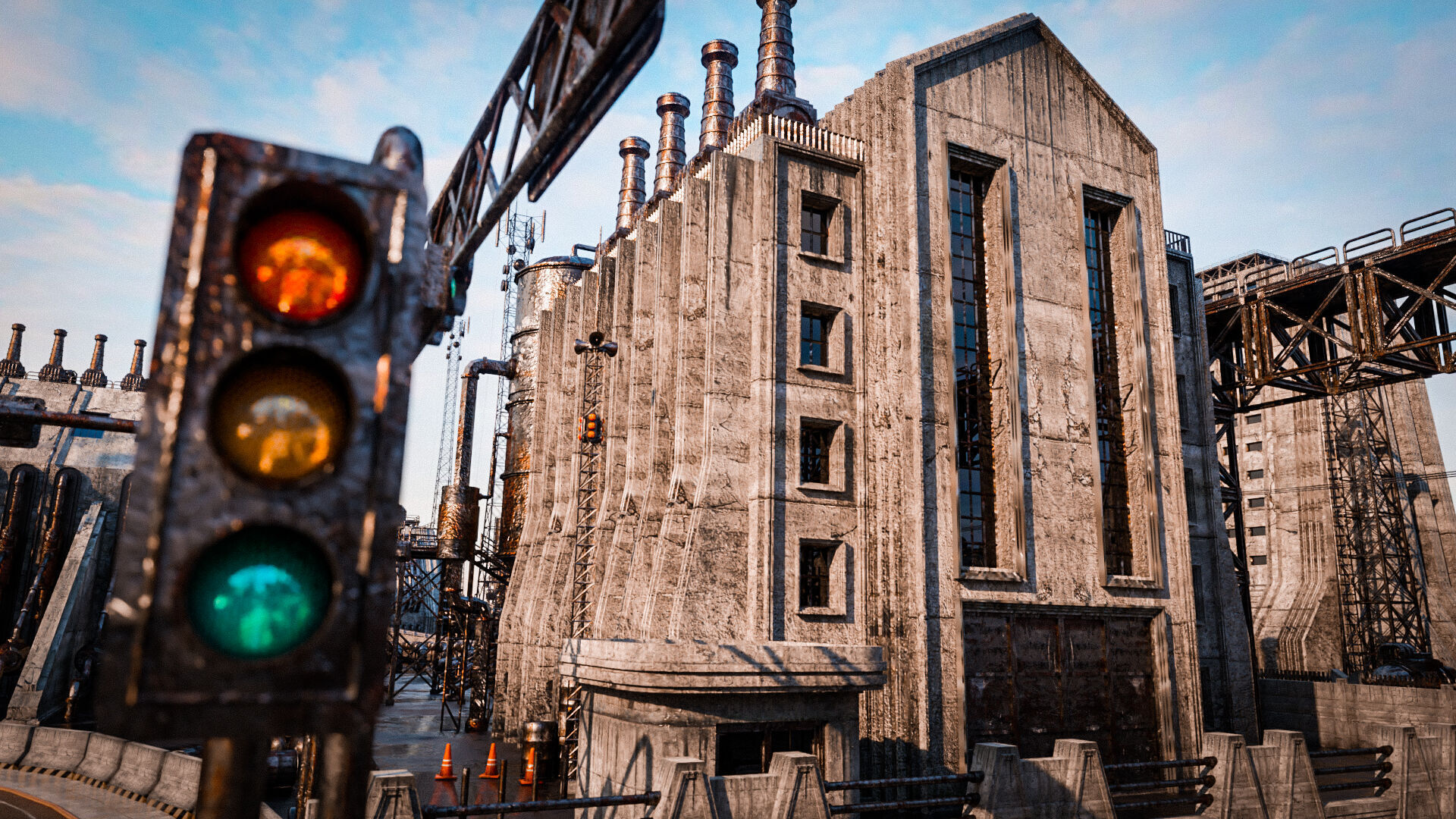 INDUSTRIAL SCIFI BUILDING DEMO SET FILE Low-poly 3D model_5