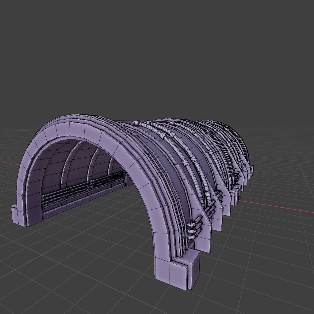INDUSTRIAL SCIFI BUILDING DEMO SET FILE Low-poly 3D model_34