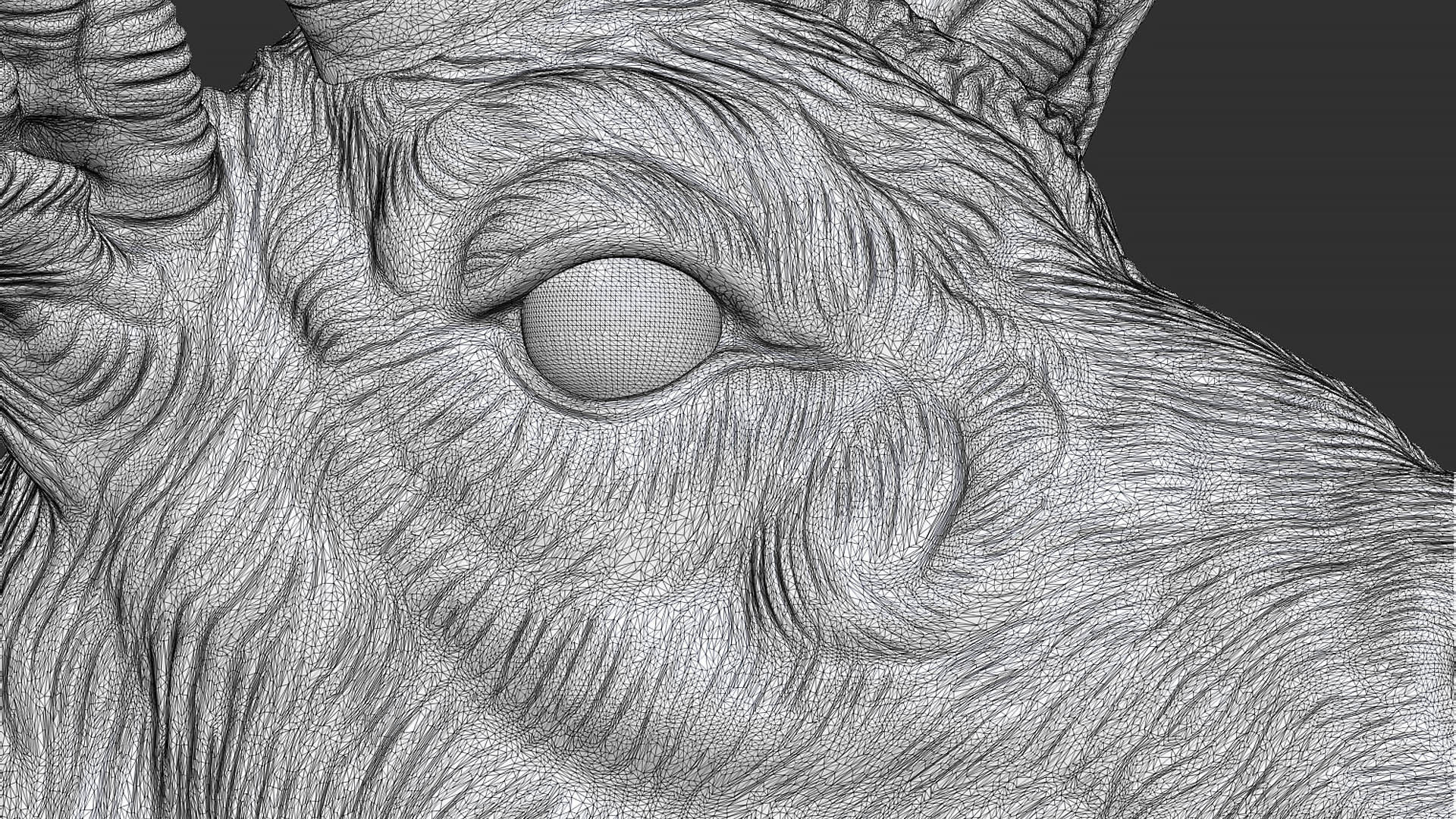 Blackbuck antelope bust 3D print model_27