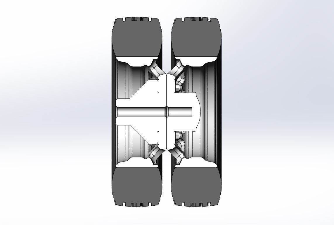10 Hole rear double wheel of old school truck Scale 1 to 25 3D print model_10