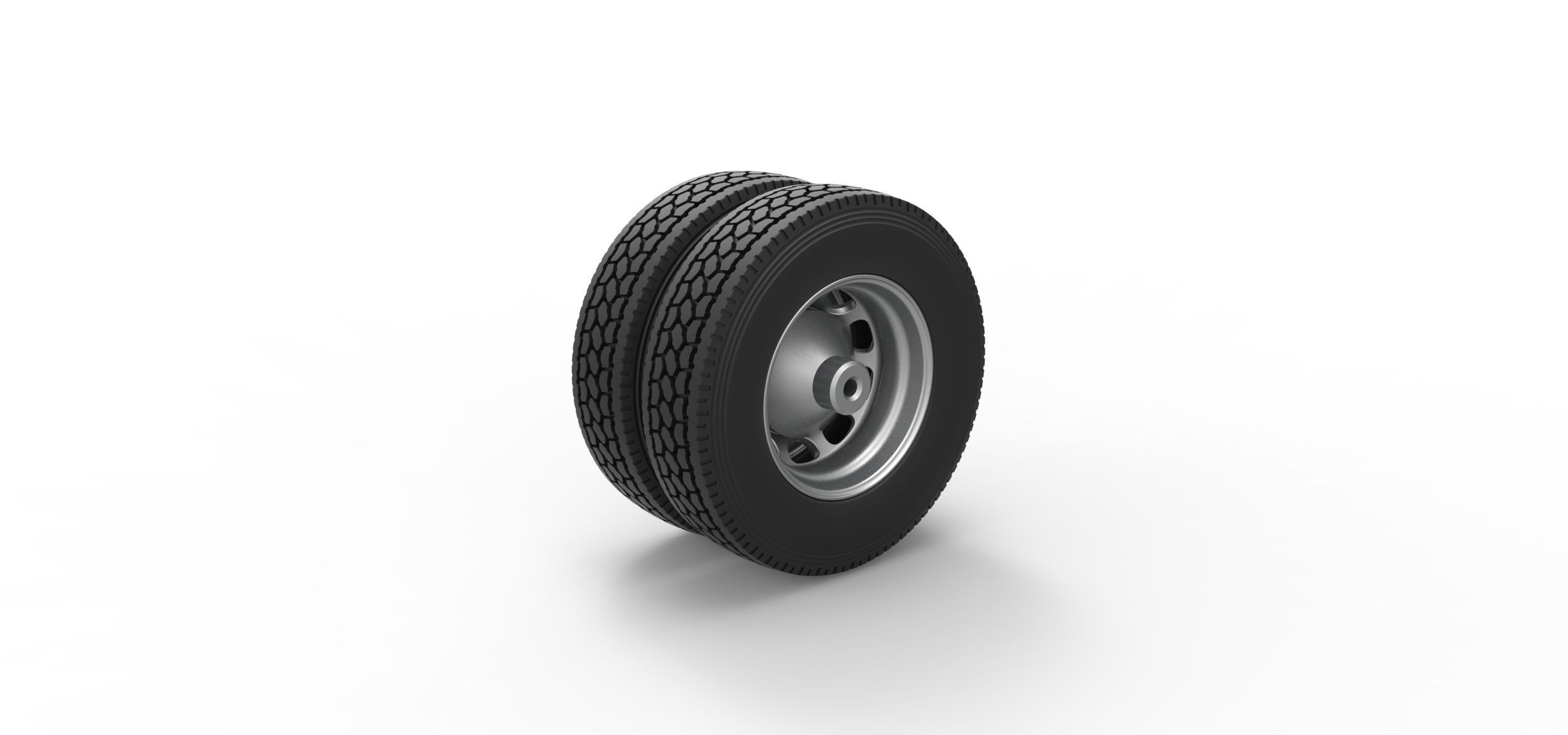 10 Hole rear double wheel of old school truck Scale 1 to 25 3D print model_7