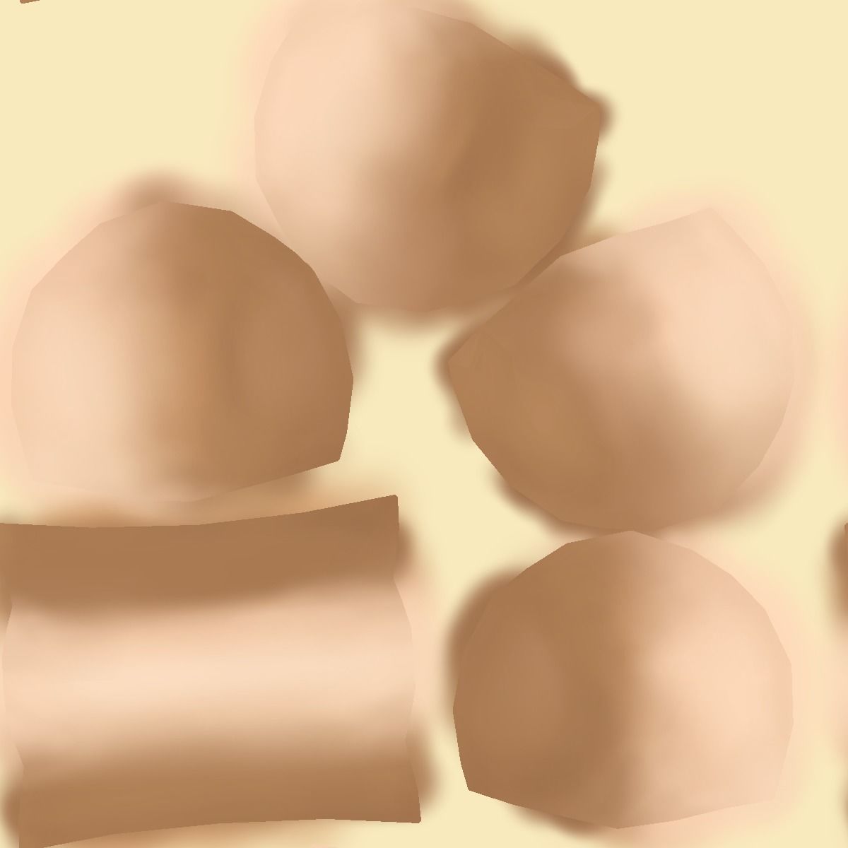 Bone - Stylized low poly cartoon dog bone for Videogames Low-poly 3D model_4