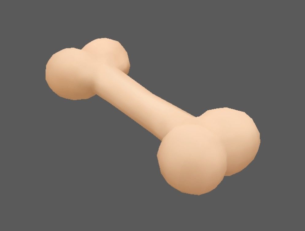Bone - Stylized low poly cartoon dog bone for Videogames Low-poly 3D model_1
