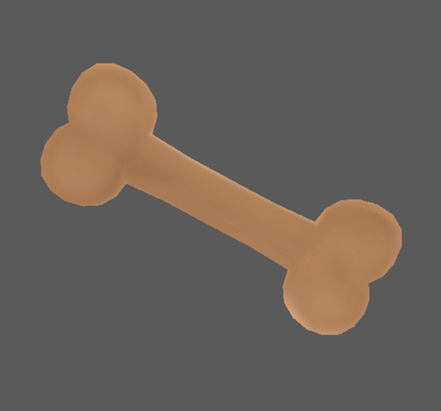 Bone - Stylized low poly cartoon dog bone for Videogames Low-poly 3D model_3