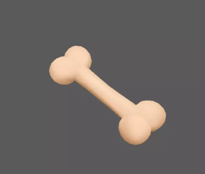 Bone - Stylized low poly cartoon dog bone for Videogames Low-poly 3D model_0