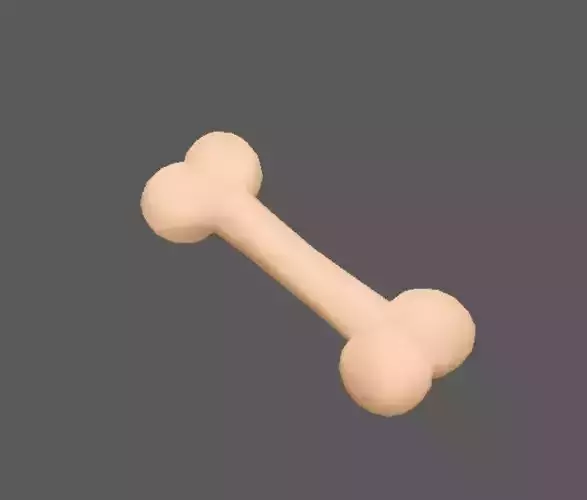 Bone - Stylized low poly cartoon dog bone for Videogames