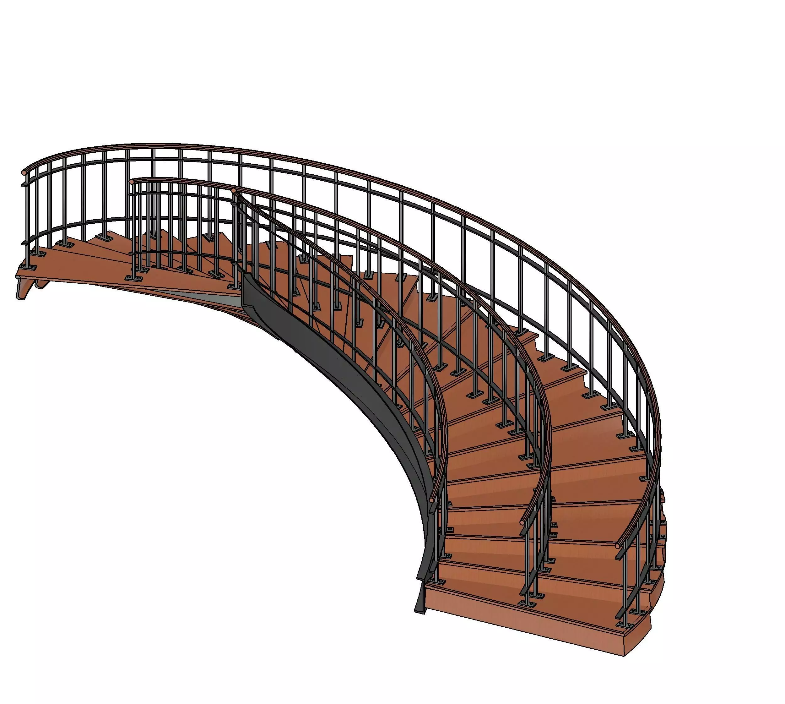Two Gang Cantilever Staircase 3D model