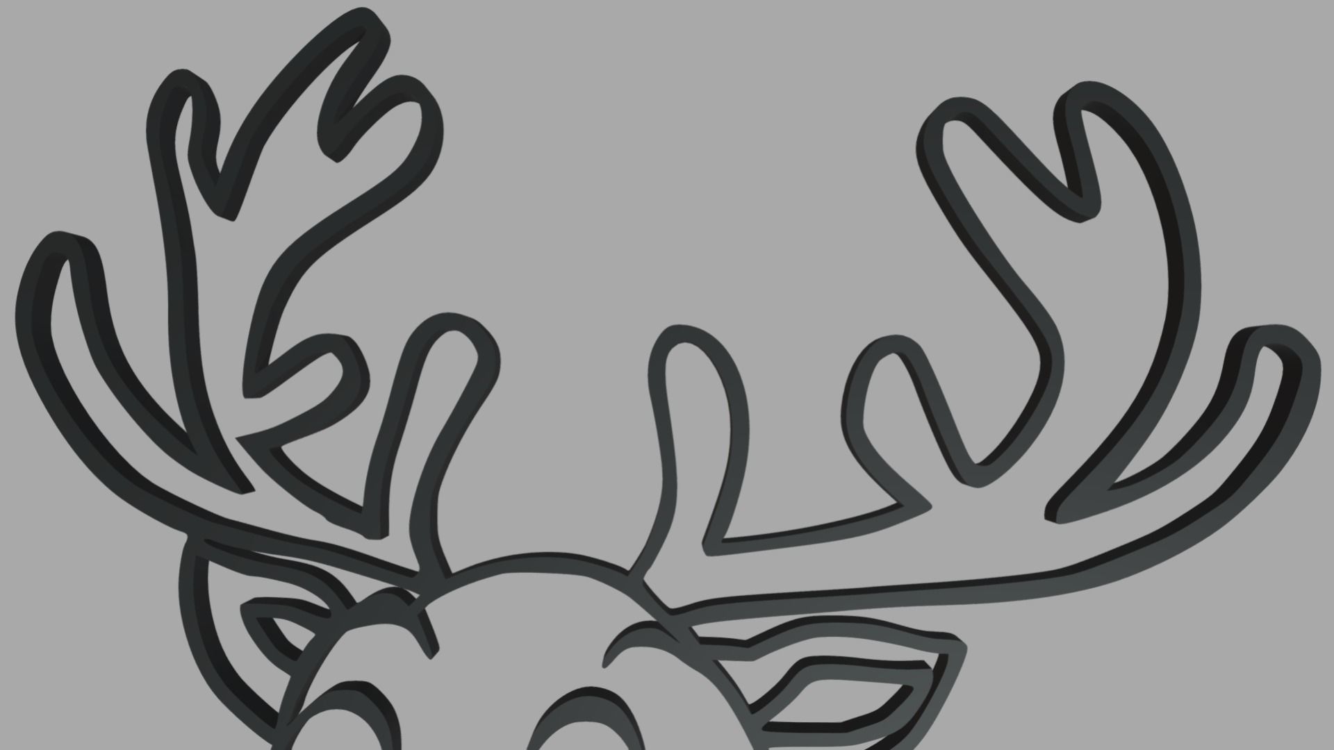 Reindeer Wall Silhouette 01 3D print model_3