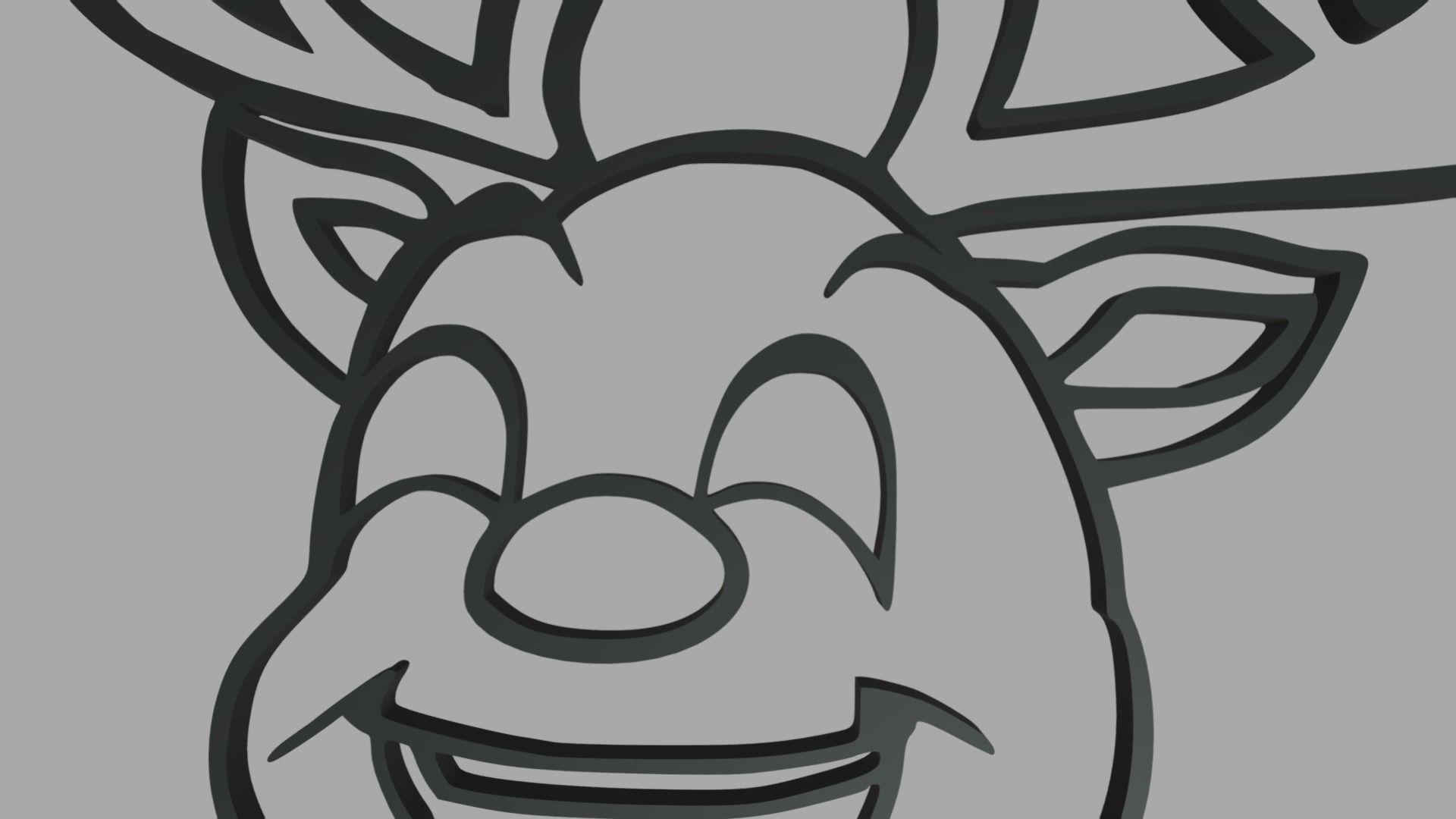 Reindeer Wall Silhouette 01 3D print model_2