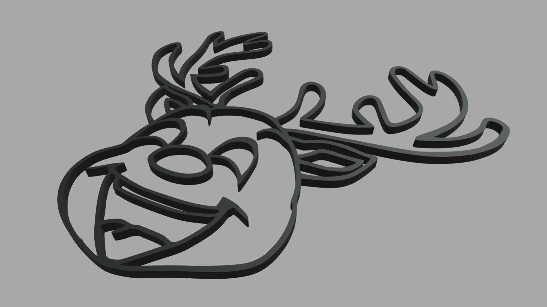 Reindeer Wall Silhouette 01 3D print model_4