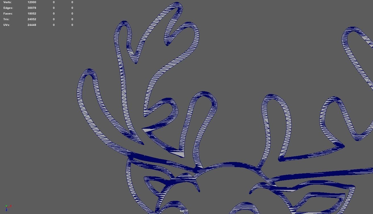 Reindeer Wall Silhouette 01 3D print model_9