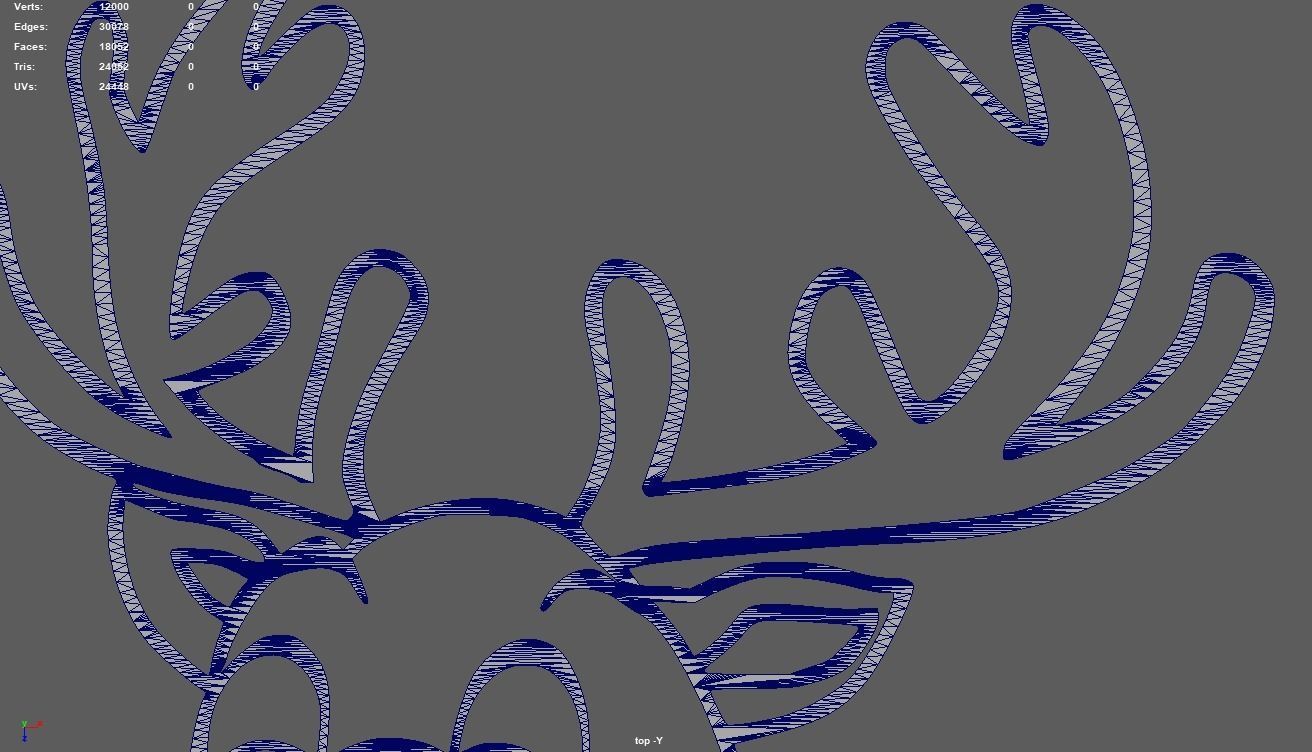 Reindeer Wall Silhouette 01 3D print model_8