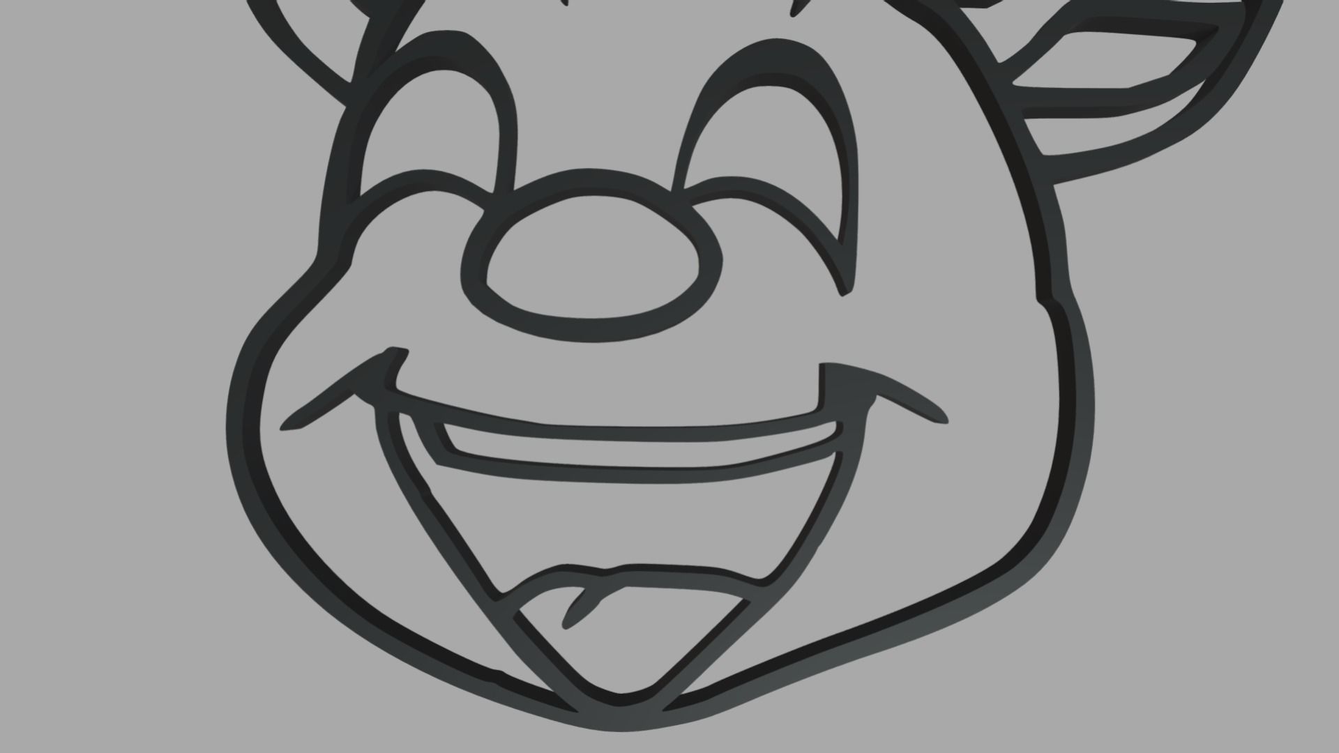 Reindeer Wall Silhouette 01 3D print model_1