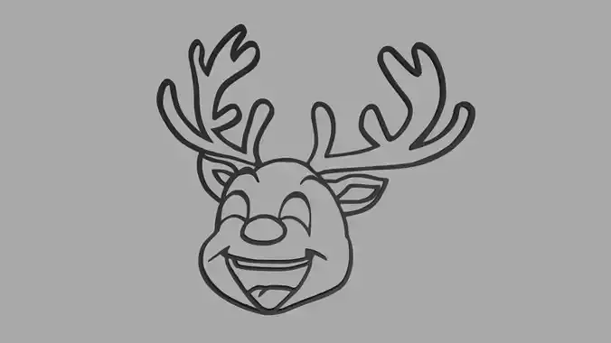 Reindeer Wall Silhouette 01 3D print model