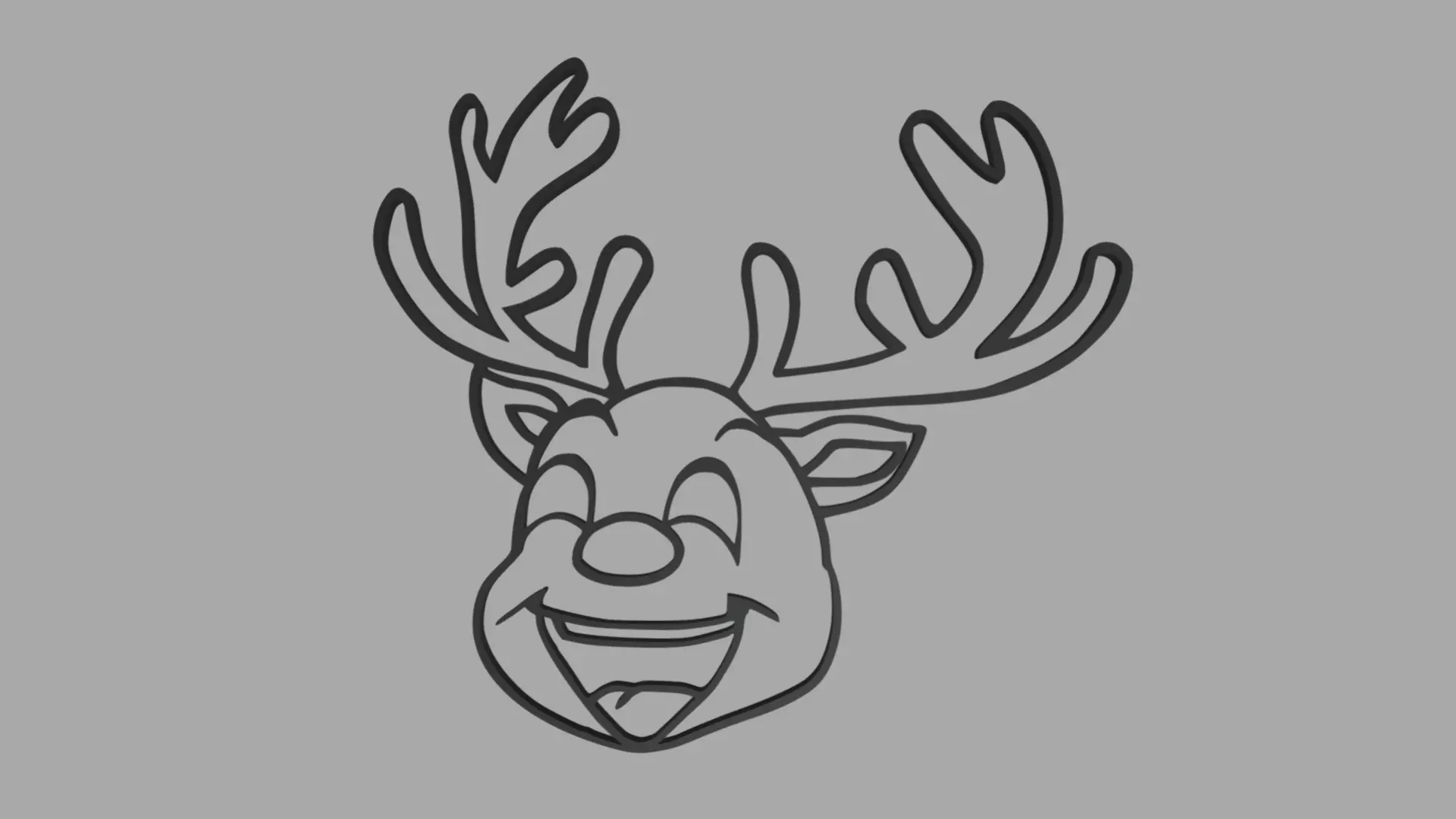 Reindeer Wall Silhouette 01 3D print model_0