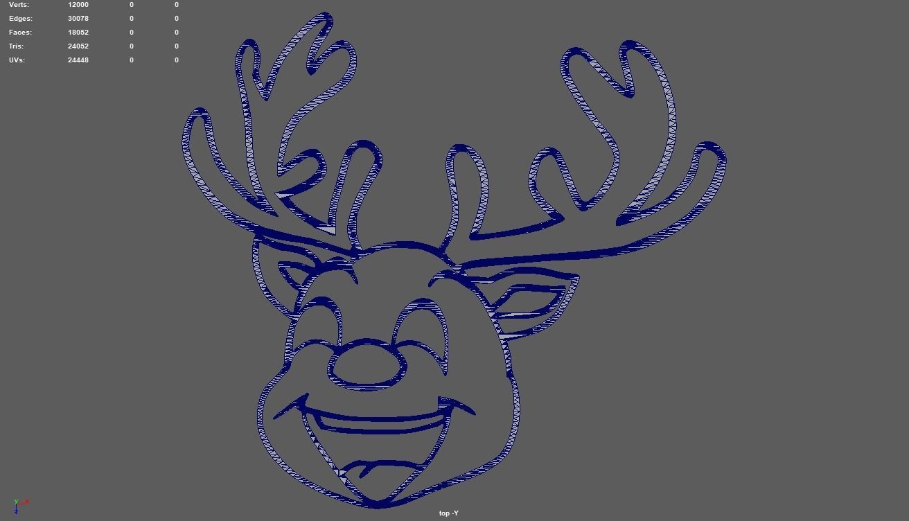 Reindeer Wall Silhouette 01 3D print model_5