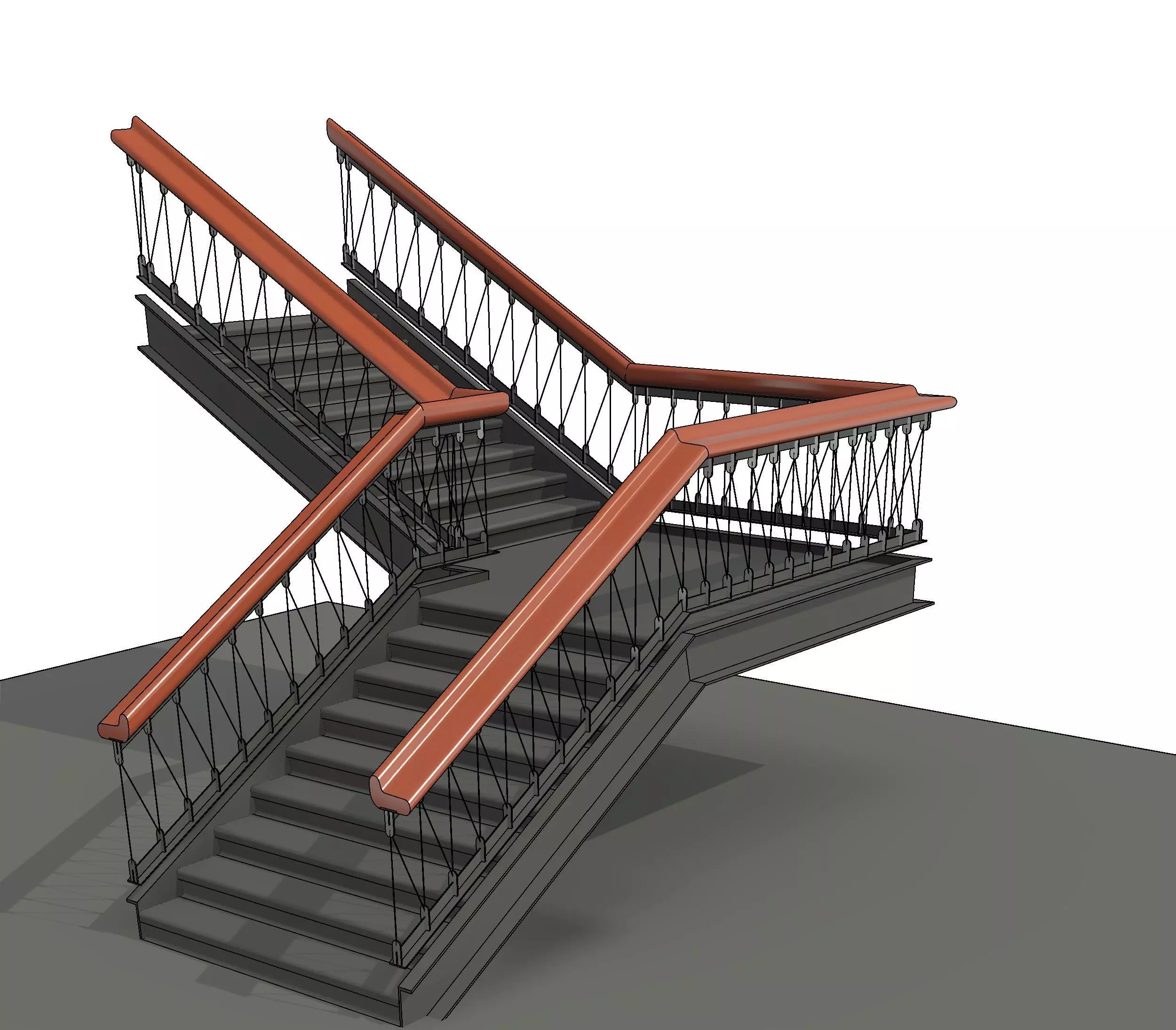 Metallic Staircase 3D model_0