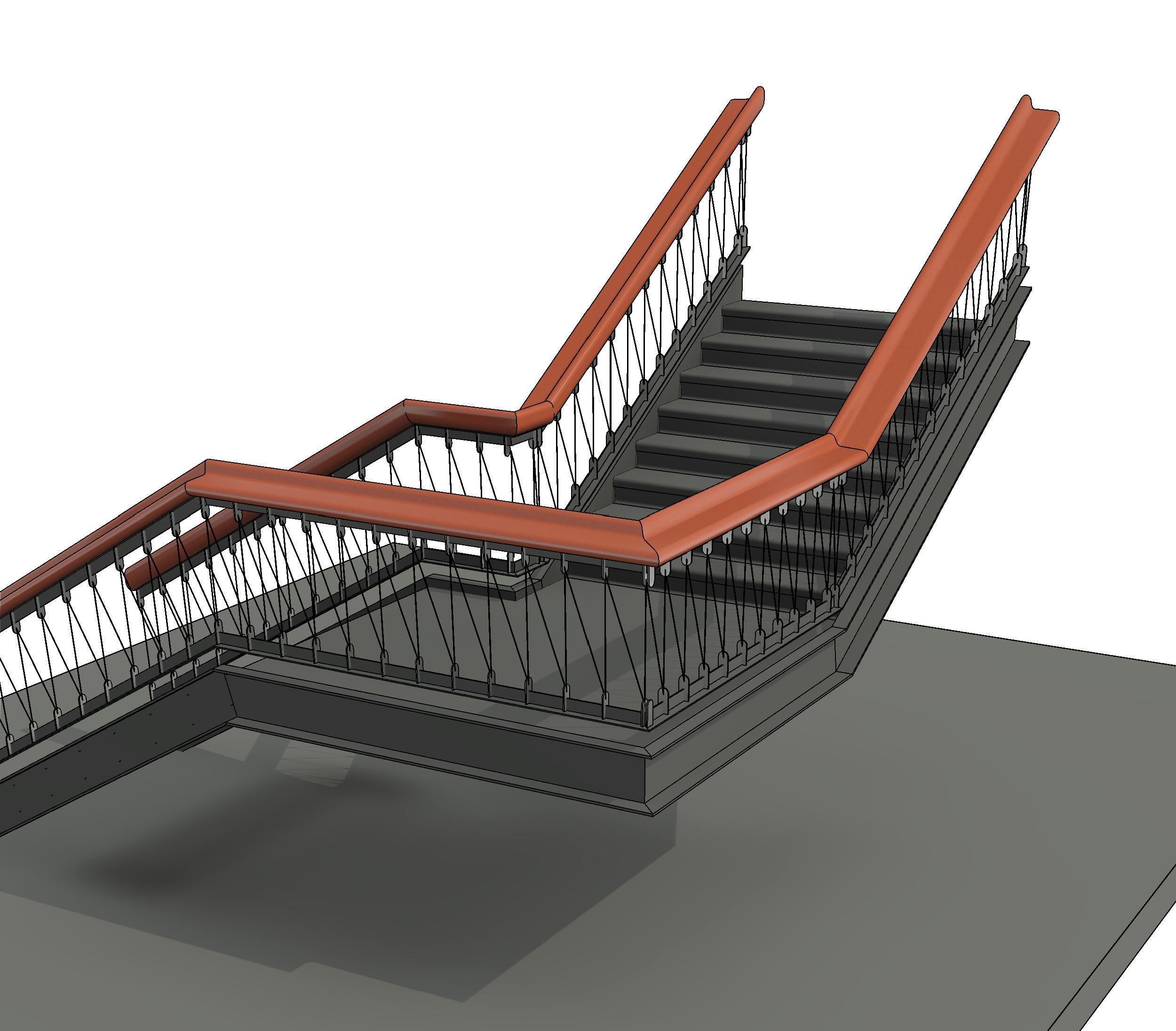 Metallic Staircase 3D model_1
