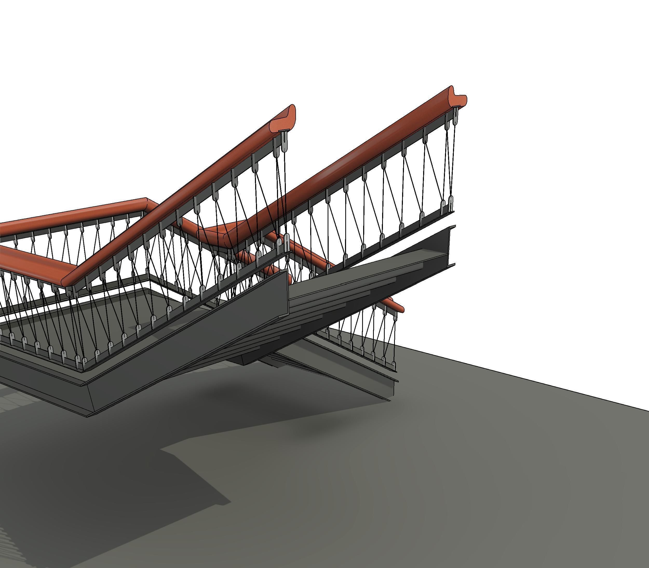 Metallic Staircase 3D model_2