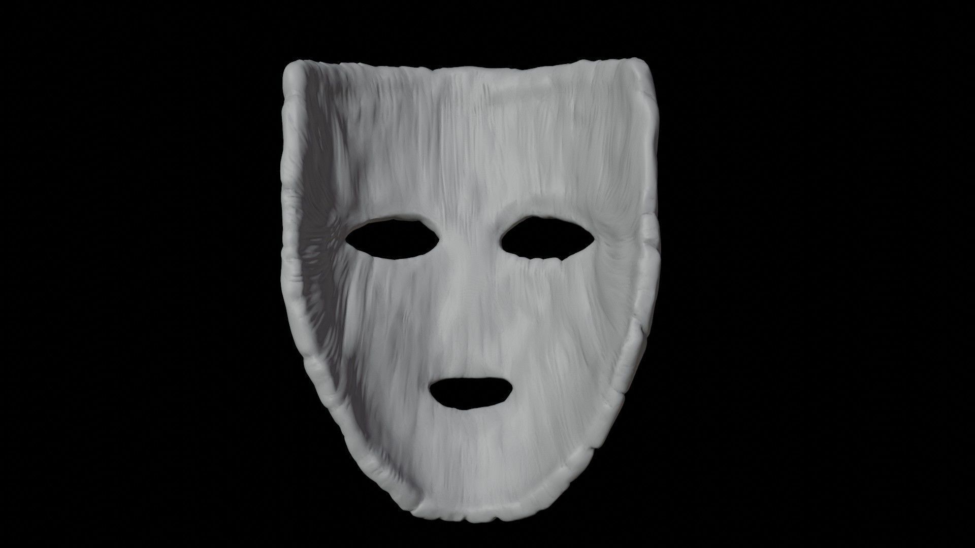 Wooden face mask Low-poly 3D model_20
