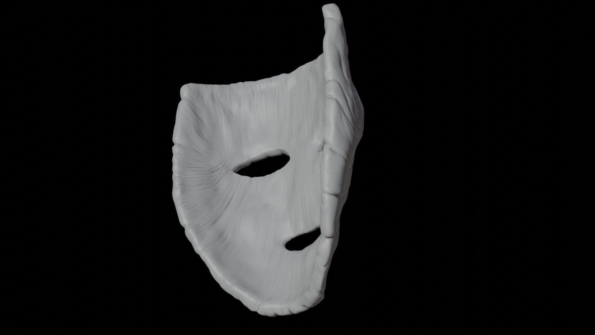 Wooden face mask Low-poly 3D model_18