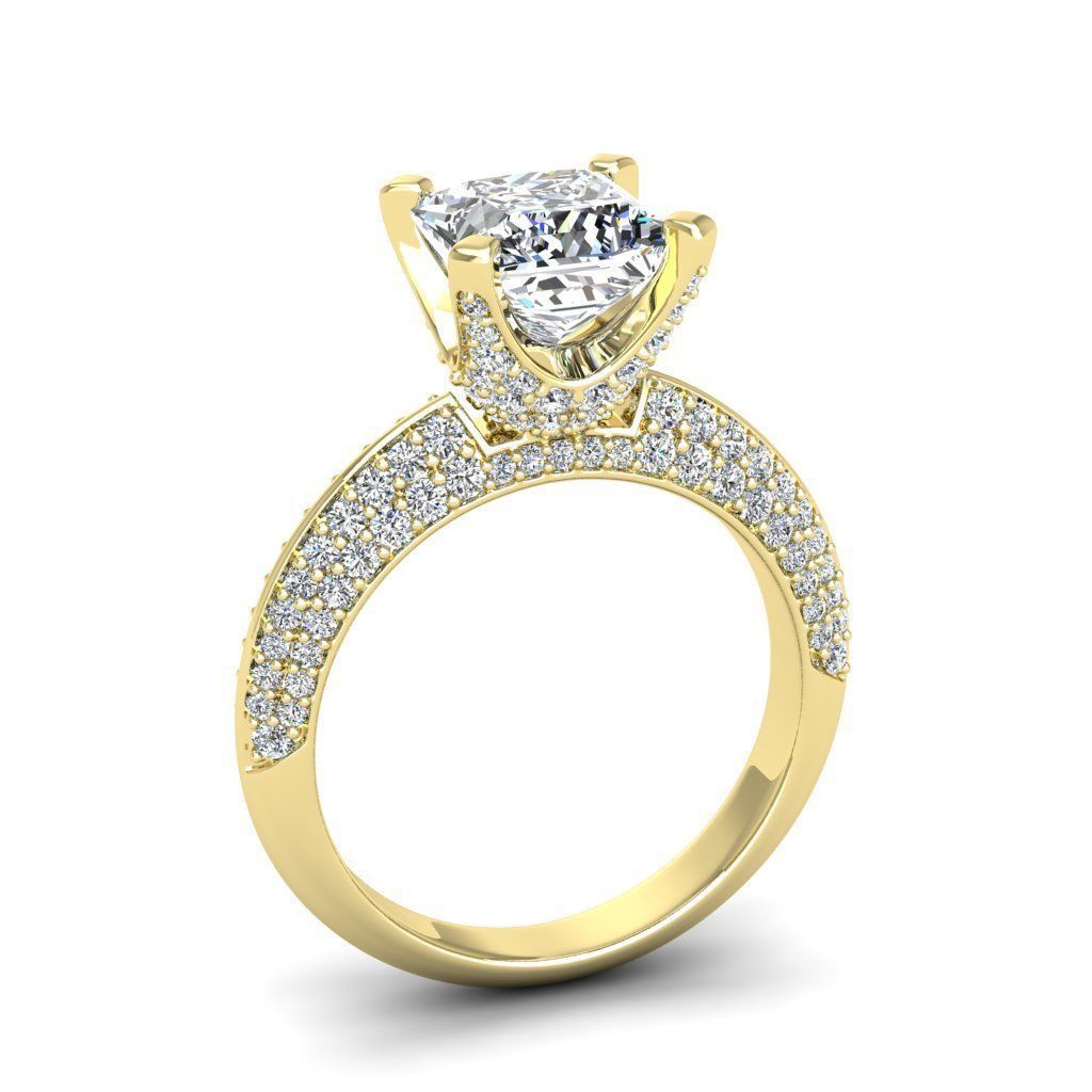 Engagement ring Stella princess 3D print model_20