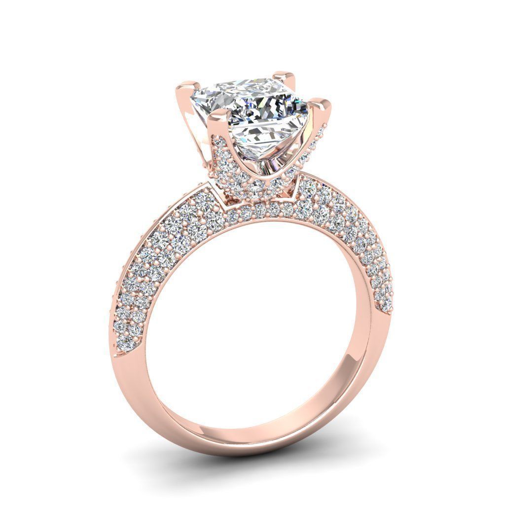 Engagement ring Stella princess 3D print model_11