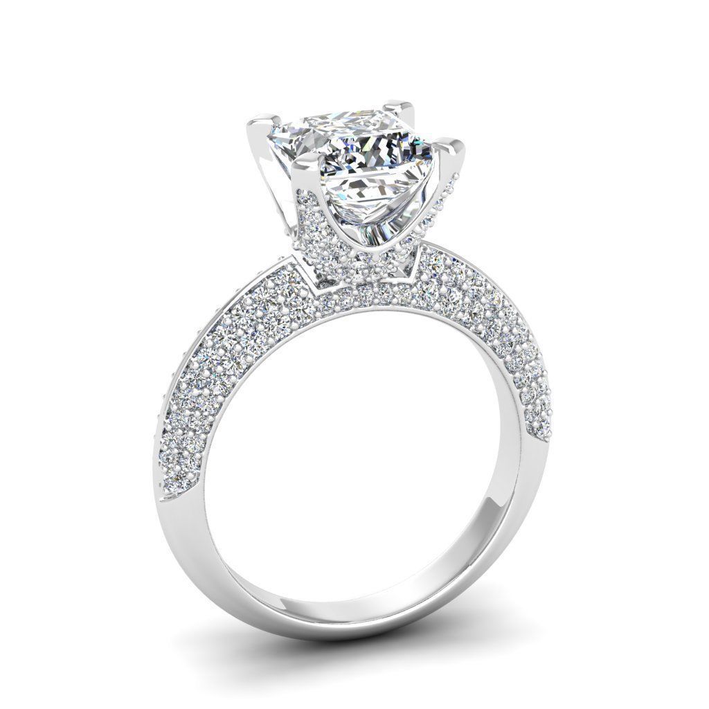 Engagement ring Stella princess 3D print model_5