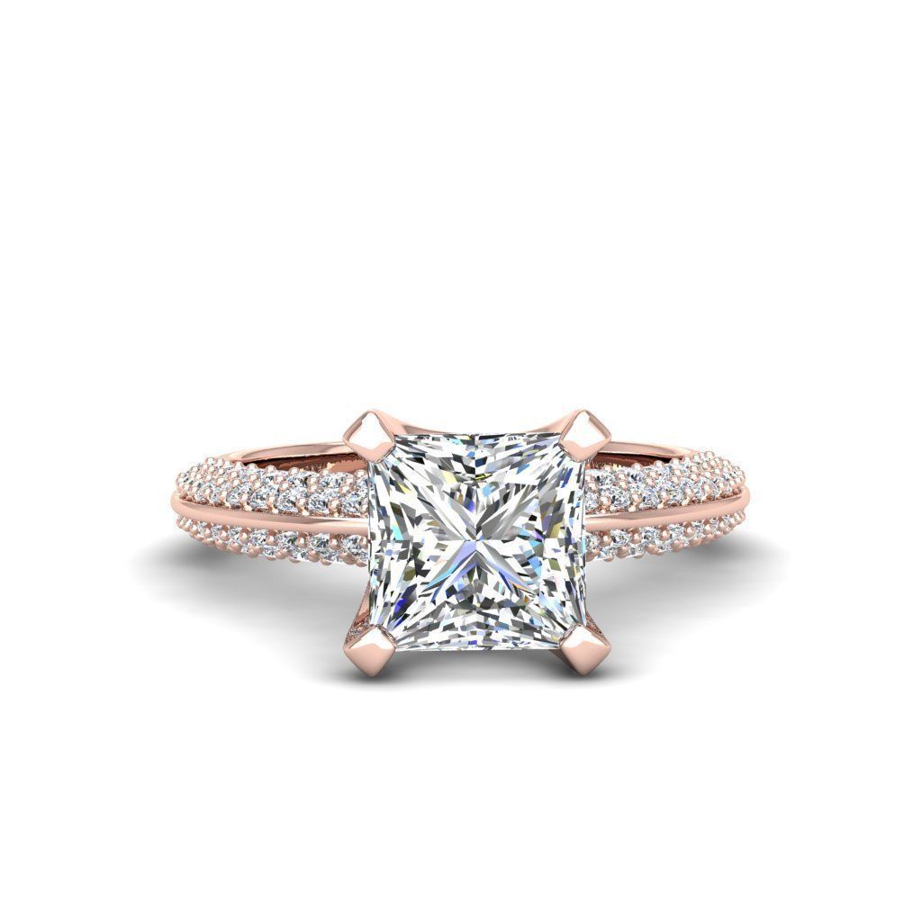 Engagement ring Stella princess 3D print model_16