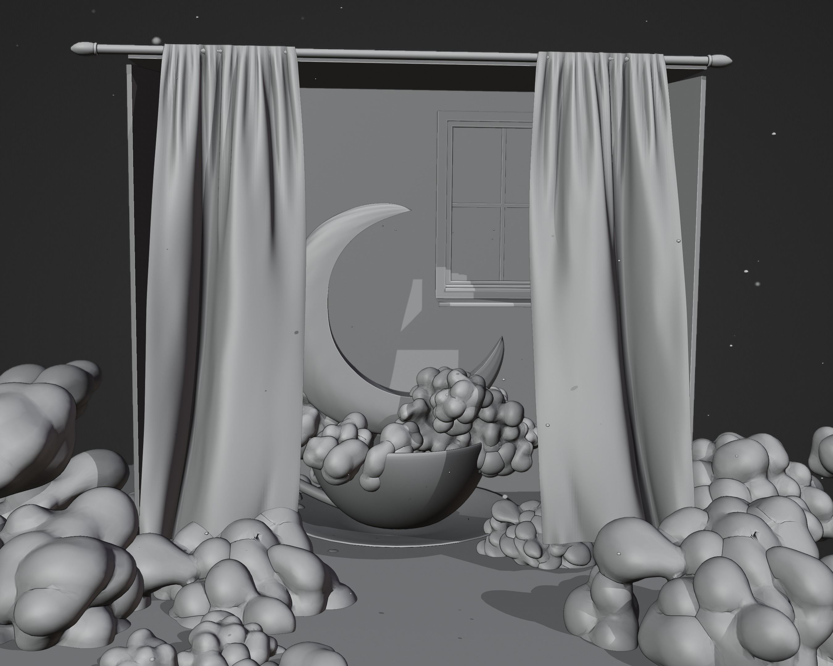 Moon Latte Clouds 3D model_4