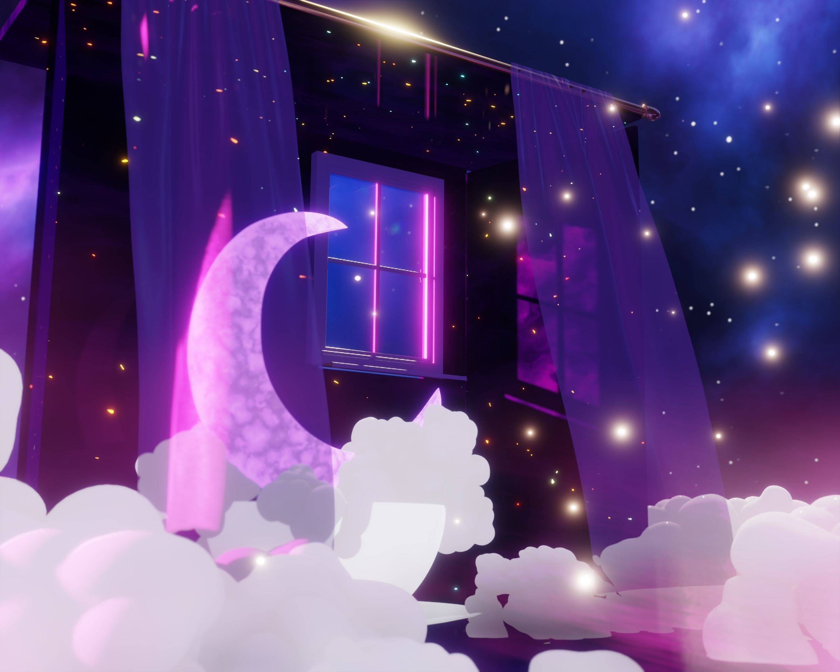 Moon Latte Clouds 3D model_2