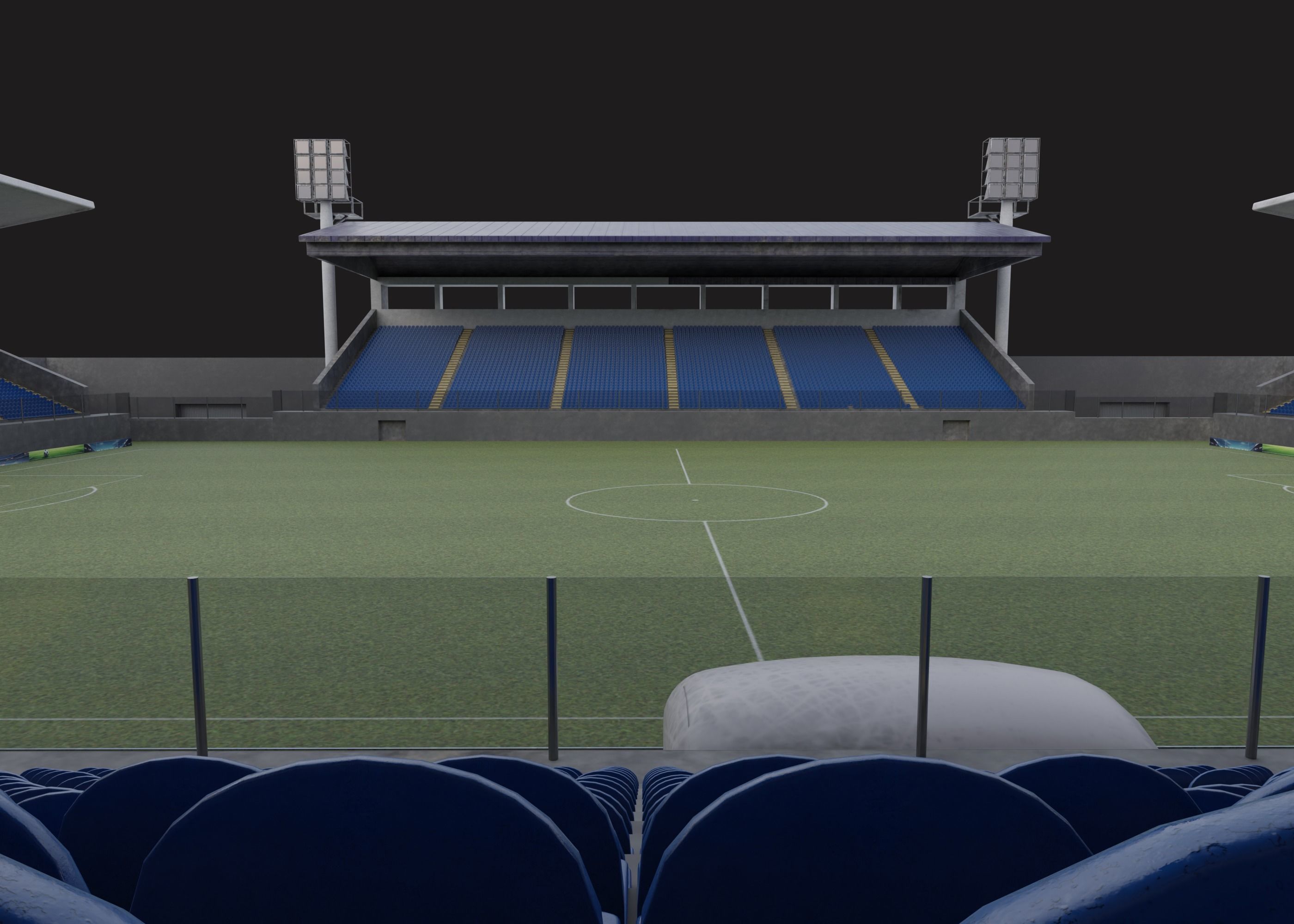 Traditional stadium- Soccer Low-poly 3D model_2
