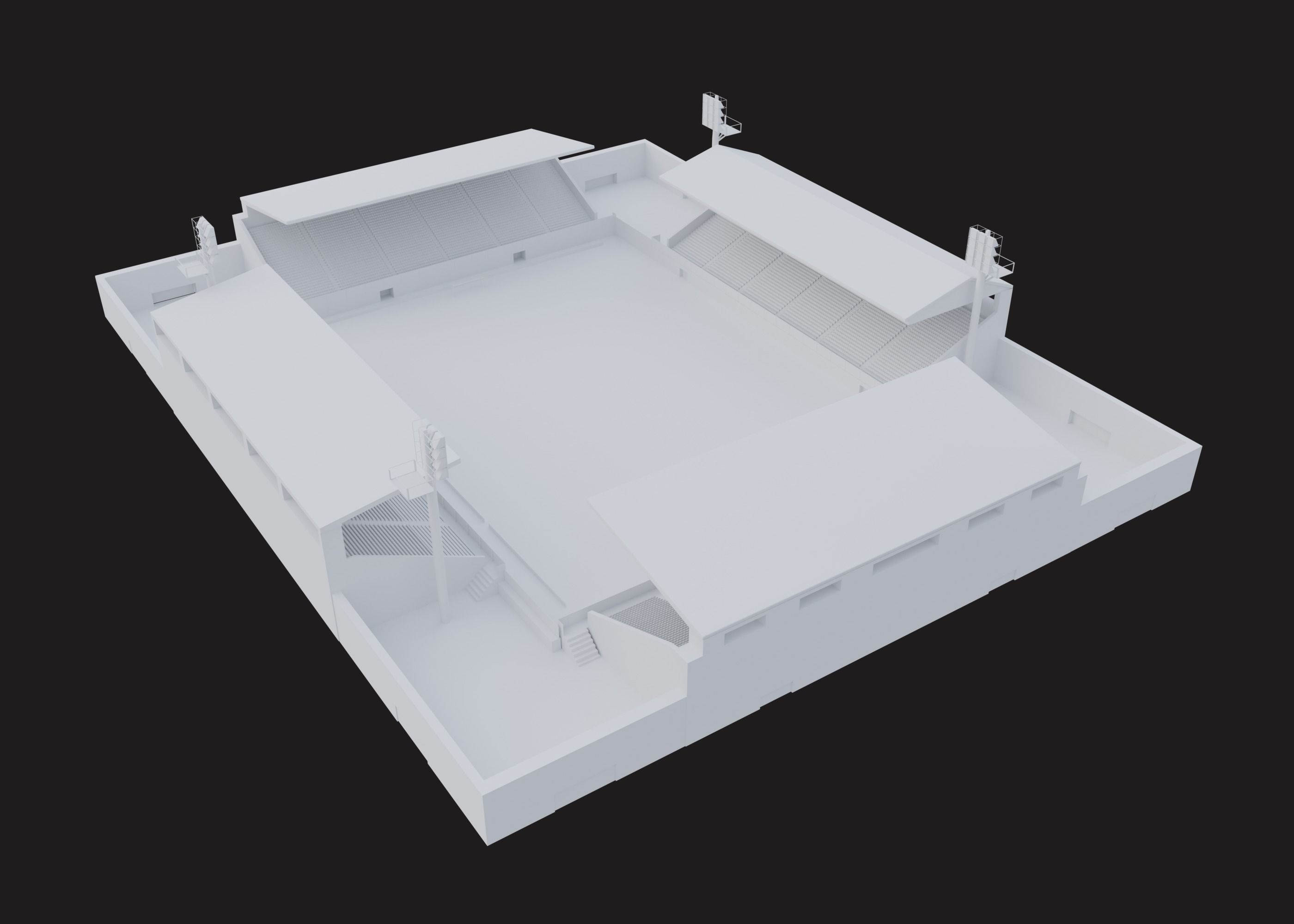 Traditional stadium- Soccer Low-poly 3D model_7