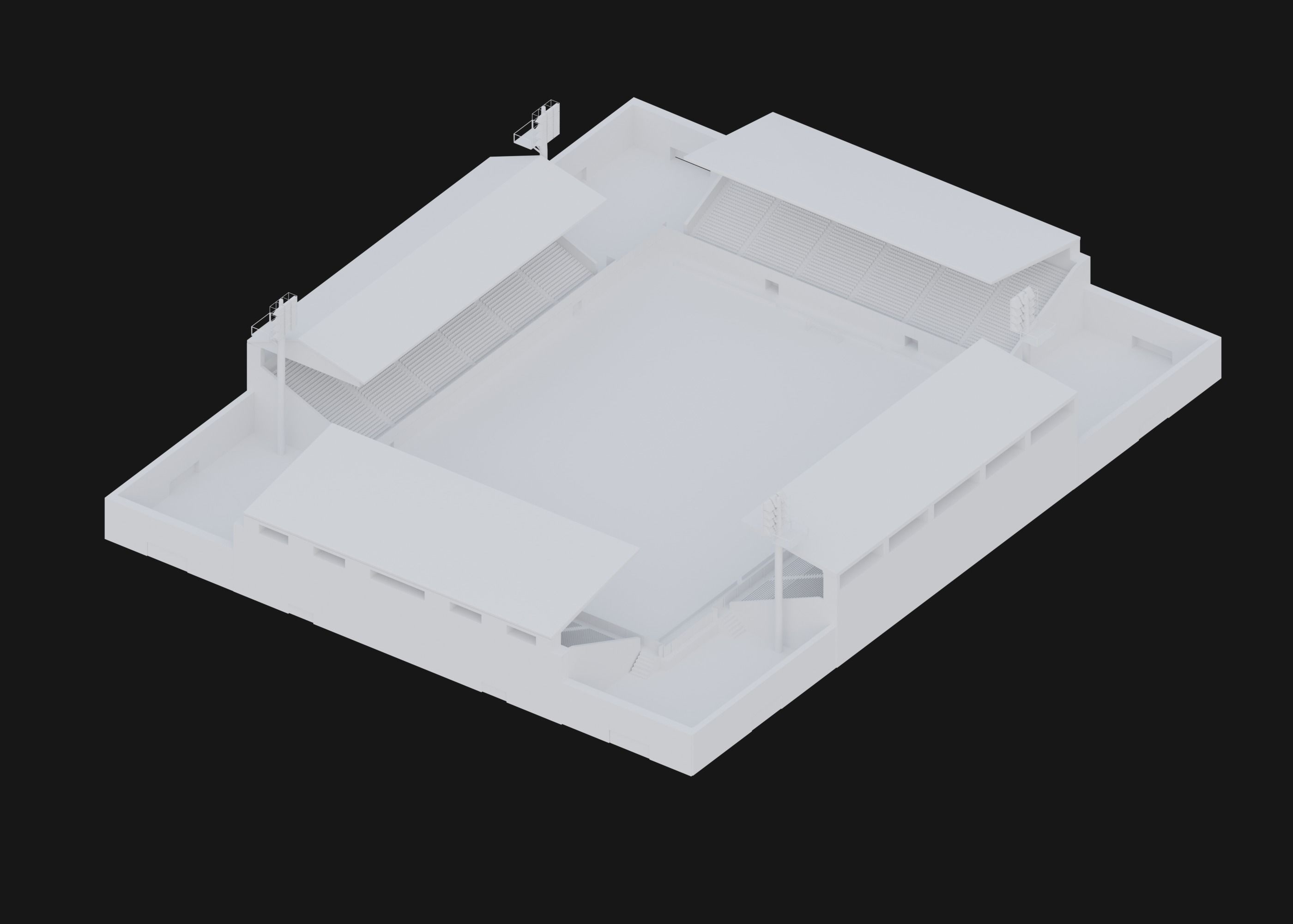 Traditional stadium- Soccer Low-poly 3D model_8