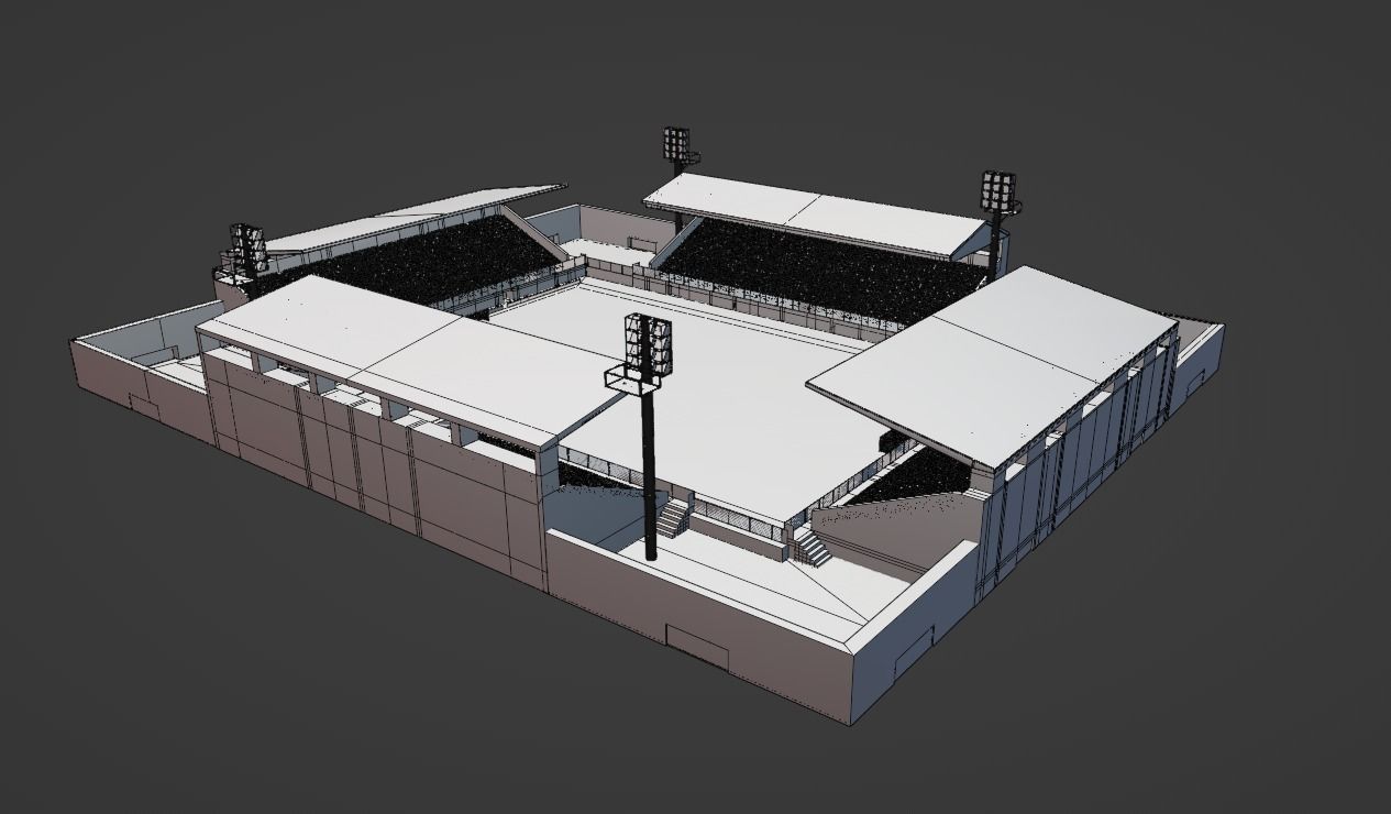 Traditional stadium- Soccer Low-poly 3D model_9