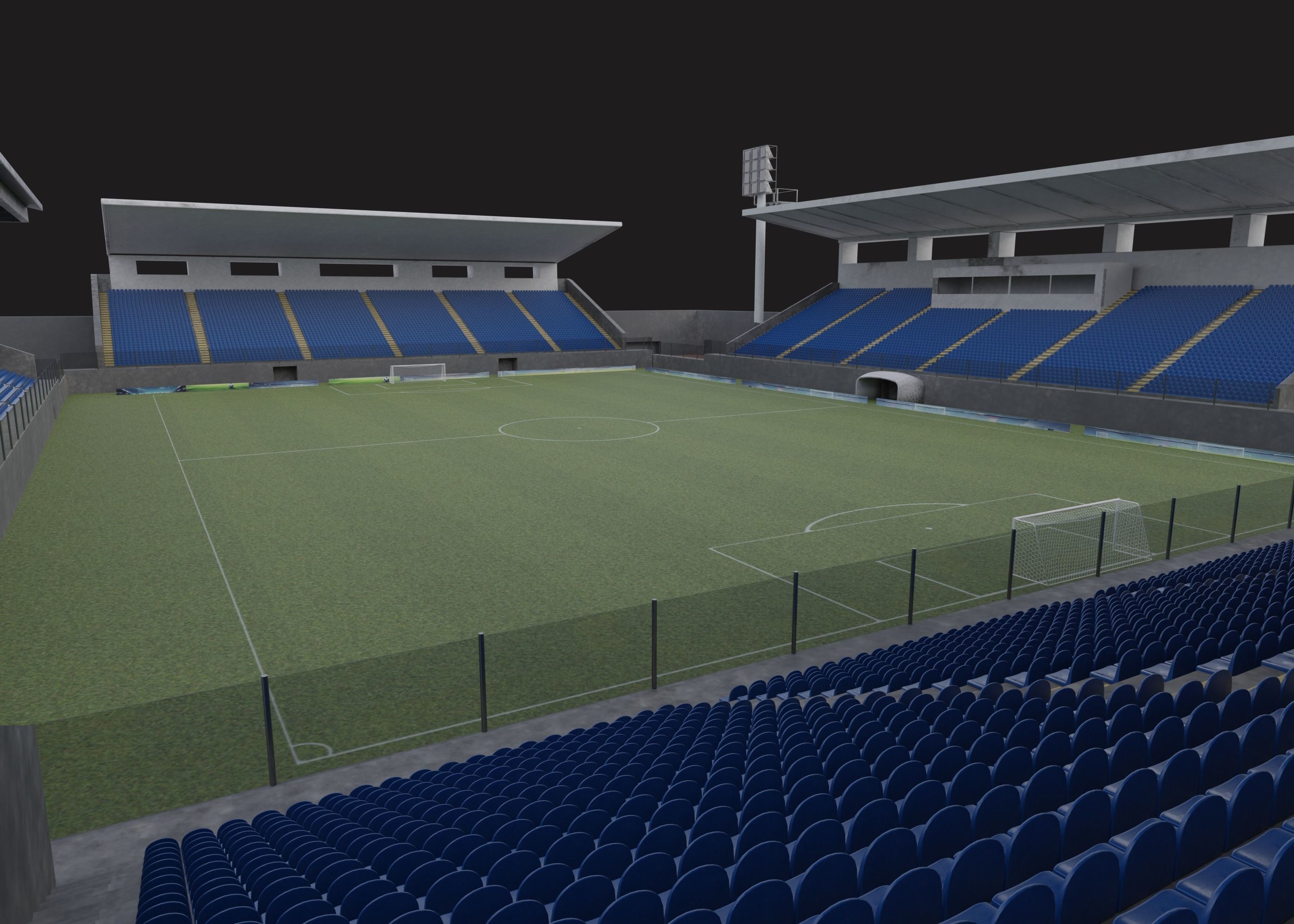 Traditional stadium- Soccer Low-poly 3D model_3