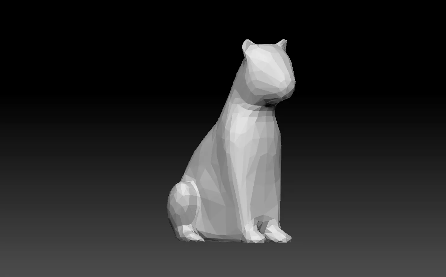 Sculpture of a stylized sitting cat Free 3D print model