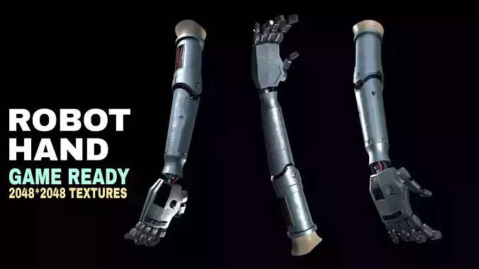 Robotic hand Free low-poly 3D model