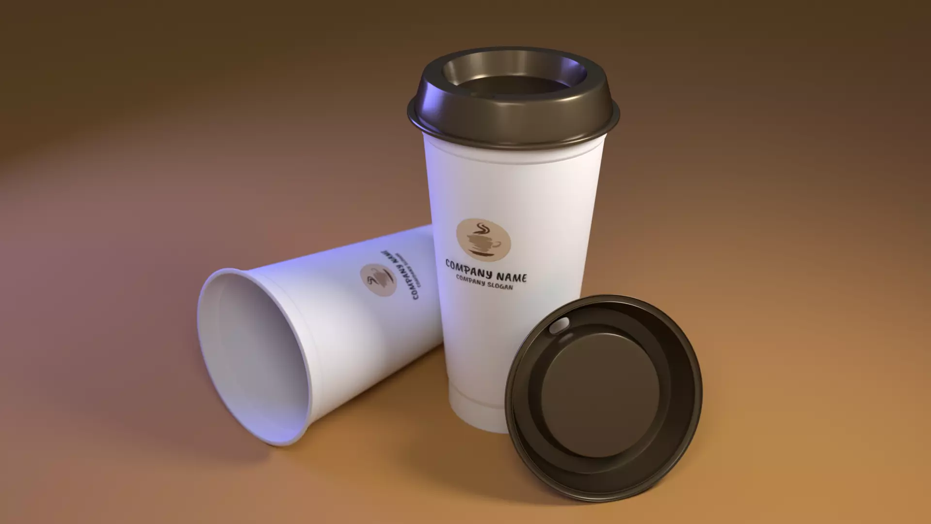 Paper Coffee Cups 3D model Low-poly 3D model_0